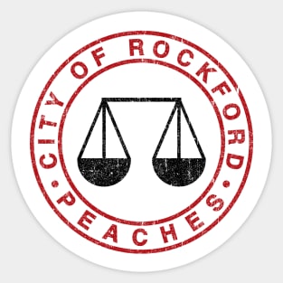 Rockford Peaches Baseball Jersey Sticker